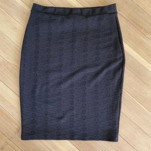 Pencil black skirt, chevron, high waist